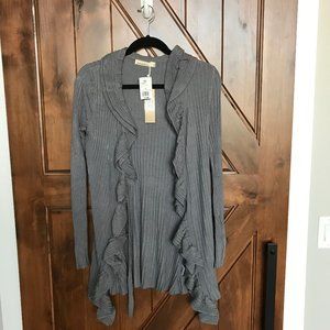 Ruffle Ribbed Cardigan